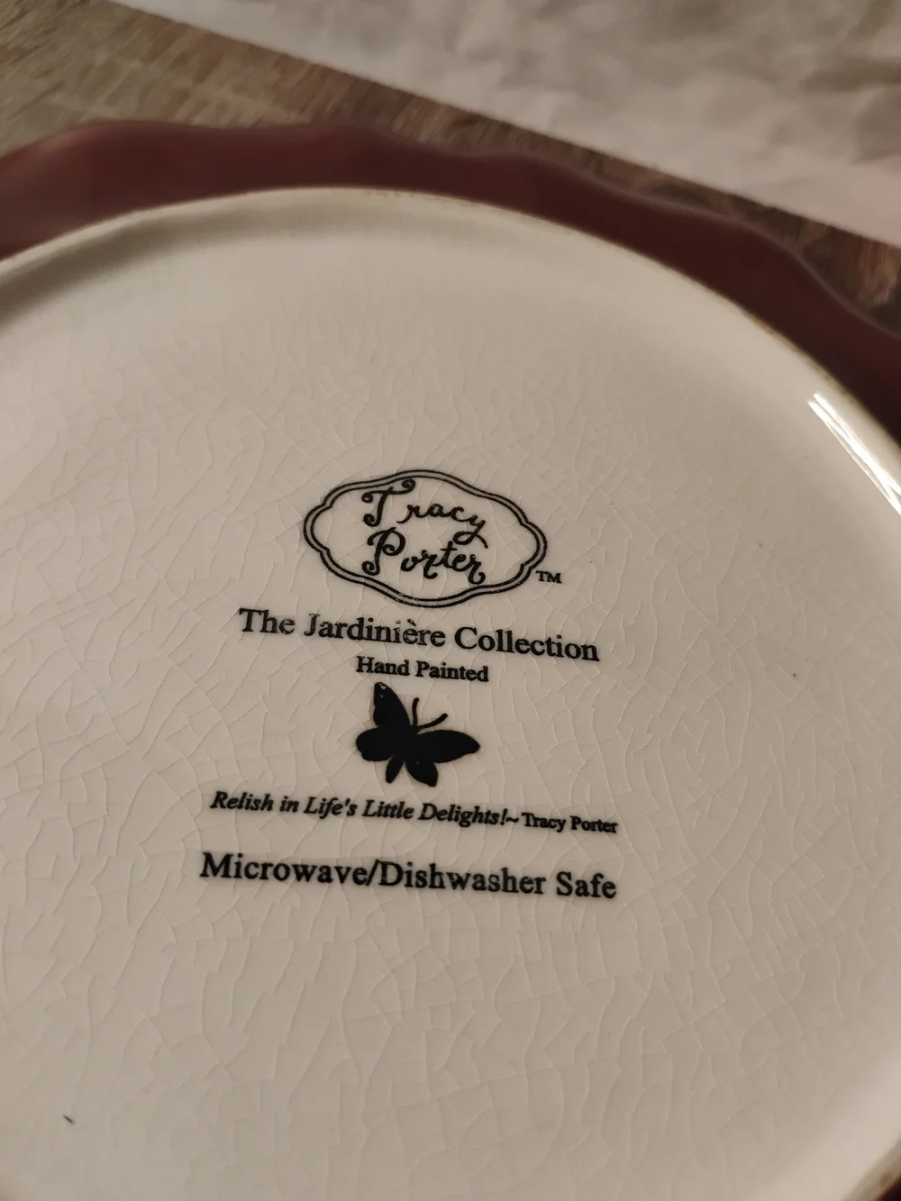 Tracy Porter The Jardiniere Collection Hand painted Plate Set